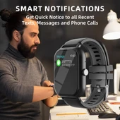 Bluetooth Arama Akıllı Saat - Gri - 1.99 İnç HD Ekran - 6