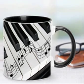 Müzik Aleti Seramik Kupa - Gitar 3 Tasarımı - 350ml - 11