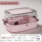 Açık Hamster Kafesi - Pembe - 44.5X29X23CM - 1