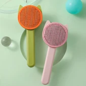Evcil Hayvan Bakım Buhar Fırçası - Pembe Kedi - 3