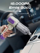 7GO Ahv-14 2'si 1 Arada Kablosuz Araç Içi Süpürge Mor - 18000pa Güçlü Vakum Üfleme - Cam Kırıcı - 2