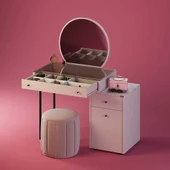 Dior Aynalı Makyaj Masası - Vizon 108x134x47 cm - 1