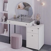 Dior Aynalı Makyaj Masası - Vizon 108x134x47 cm - 3