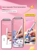 Akrilik Marker Kalem Seti - Yumuşak Uç - Peynir Paketi Aslan - 24 Renk - Akıllı Mürekkep Kontrolü thumbnail 2