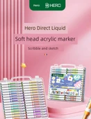 Akrilik Marker Kalem Seti - Yumuşak Uç - Peynir Paketi Aslan - 24 Renk - Akıllı Mürekkep Kontrolü thumbnail 7