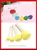 DIY Graffiti Sünger Anaokulu Boyama Rulosu Fırça - 6 Parça Geometrik Şekil Sünger Fırça - 8