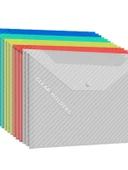 Kalın Plastik Düğmeli Dosya Çantası - Dokuma 100 Paket - 6