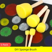 DIY Graffiti Sünger Anaokulu Boyama Rulosu Fırça - Küçük Sapan 4 Parça Sünger Fırça - 2
