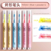 Fluoresan Kalem - Sarı 2 Mavi 2 Pudra 2, 6'lı Set thumbnail 1