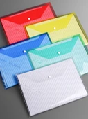 Kalın Plastik Düğmeli Dosya Çantası - Dokuma 100 Paket - 5