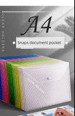 Kalın Plastik Düğmeli Dosya Çantası - Renkli 20 Paket - 7
