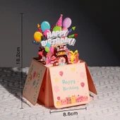 3D Pop Up Doğum Günü Kartı - Doğum Günü Stereo Kutusu - 1