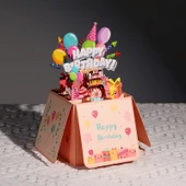 3D Pop Up Doğum Günü Kartı - Futbol - 2