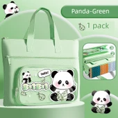 Taşınabilir Kanvas El Çantası - Panda - Büyük Kapasite Üç Katmanlı - 1