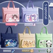 Taşınabilir Kanvas El Çantası - Meow Meyve Kız Kardeş + Panda 2 Paket - 3