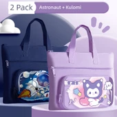 Taşınabilir Kanvas El Çantası - Astronot + Kulomi 2 Paket - 1