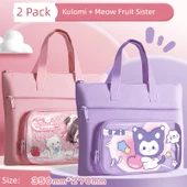 Taşınabilir Kanvas El Çantası - Kulomi + Sister Meow Meyve 2 Paket - 1