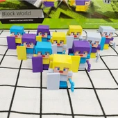 Minecraft Silgi Figürü - Siyah Ejderha Şövalyesi ve Dört Tek Renk Küçük İnsan - 4