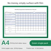 A4 Kağıt Torba Gösterim Etiketi Manyetik Duvara Asılabilir Klasör - A4 Yeşil [film ile] [yapıştırıcı] thumbnail 1