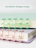 DIY Yumuşak Deri Çıkarılabilir Spiral Defter - A5 Morandi Karışık Renk Kapağı 12 + Karışık Renk Daire 12 - 4