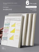 Minimalist Yükseltilebilir Yatay Çizgi Yapışmaz Defter - B5 (4 kare) - 2