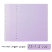 DIY Yumuşak Deri Çıkarılabilir Spiral Defter - A5 Kapağı 4-Zarif Mor - 1