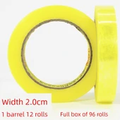 Şeffaf Dar Yapışkan Bant - 2.0cm Genişlik, 1.8cm Kalınlık [12 Rulo] - 1