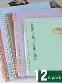 DIY Yumuşak Deri Çıkarılabilir Spiral Defter - 5 Delik Halkalı Açık Yeşil 6 - 2