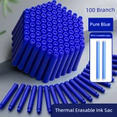 Silinebilir Mürekkep Kalem Yedekleri - Ming Ucu - Saf Mavi - 100 Paket + 2 Silinebilir Kalem - 3.4mm Kalibre - 1