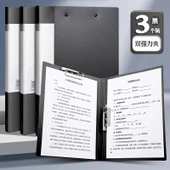 A4 Ofis Dosyası - 3'lü Çift Klips Siyah thumbnail 1