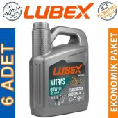 Lubex Mitras AX HYP 80W-90 3 Lt Manuel Şanzıman Dişli Yağı (6 Adet) - 1