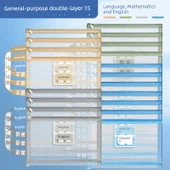 1. Sınıf Fermuarlı Kitap Dosya Çantası - 15 Paket - 3 Dil + 3 Numara + 3 İngilizce + 6 Kapsamlı - İki Katmanlı Kalınlaştırılmış - 1