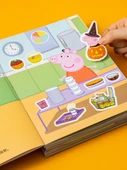 Peppa Pig Çıkartma Kitabı - Sayfa Mutlu Yapıştır 4 + Boyama 4 + 18 Renk Fırça - 2