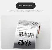 Fırçalı Altın/Gümüş PET Etiket Kağıdı - 70*40mm - 1000 Yaprak - Yatay Tel Çizim Altın thumbnail 6