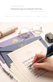 Edebi Çift Zarf Mektup Kağıdı Seti - 10 Klasik Vintage Renk 20 Yaprak Retro Kırtasiye - 11