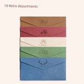 Edebi Çift Zarf Mektup Kağıdı Seti - 10 Klasik Vintage Renk - 1