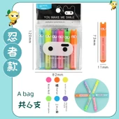 Yüksek Aydınlatıcı Kalem Seti - [Ninja] Mini Küçük Boy/6 Renk thumbnail 1