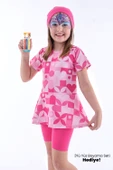 Kalp Desenli Pembe Kız Çocuk Boneli Mayo Takımı thumbnail 2