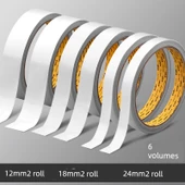 Çift Taraflı Yapışkan Bant - Orta Set 6 Rulo (12mm + 18mm + 24mm 2 Rulo Her Biri) - 1
