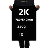 Tam Açık Kartvizit Kağıdı - 230g Siyah, 10 Sayfa (Model 2) - 1