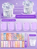 Goka Brick Hızlı Kum Çıkartma Seti - 5 Çift Şeffaf Kare Tuğla + 60 Çıkartma (Bir Fıçı Alana Bir Fıçı Bedava) - 1