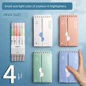 Küçük Taşınabilir Spiral Defter - Küçük Boy Açık Renk 4'lü Paket + 5 Sarı Kalem thumbnail 1