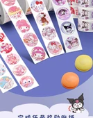 Çocuklar için Karikatür Çıkartma Seti - Sanrio Çıkartma Takımı [Siyah Altın Versiyonu]-Mini Depolama Kutusu Pembe thumbnail 9