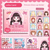 Prenses Giydirme Çıkartma Kitabı - Lolita Carol - 12 Prenses + 3 Makyaj Çıkartması - 1