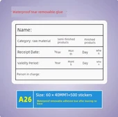 Gıda Örneği Etiketleme Çıkartmaları - A26 Depolama Etiketi Su Geçirmez Çıkarılabilir Yapıştırıcı 60x40mm thumbnail 1