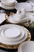 Bilbao 69 Parça 12 Kişilik Bone Yemek Takımı Altın Fileli thumbnail 3