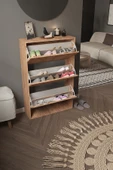 Begonvil Ayakkabılık Raflı Ayakkabılık 3 Bölmeli Kapaklı Ayakkabılık - 9