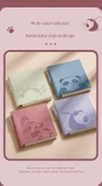 Sevimli Trompet Izgara Panda A6 Not Defteri PU Kapağı - Sıcak Stil Bağlantı - 4 Kitap/Mavi + Pembe + Yeşil + Mor (Boş) - 10