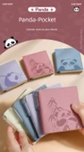 Sevimli Trompet Izgara Panda A6 Not Defteri PU Kapağı - Sıcak Stil Bağlantı - 4 Kitap/Mavi + Pembe + Yeşil + Mor (Boş) - 7