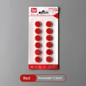 Manyetik Düğmeler - Kırmızı - 1.5cm - 12 Adet - 1